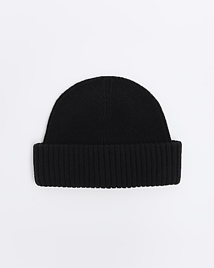 Black knitted docker beanie