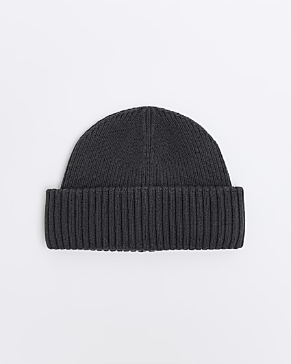 Grey knitted docker beanie