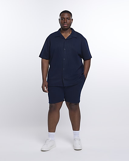 Big & Tall slim fit plisse shorts