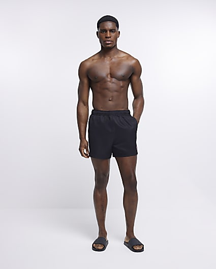 Black regular fit swim shorts