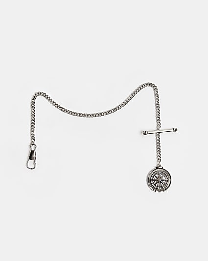 Silver colour Compass Wallet Chain