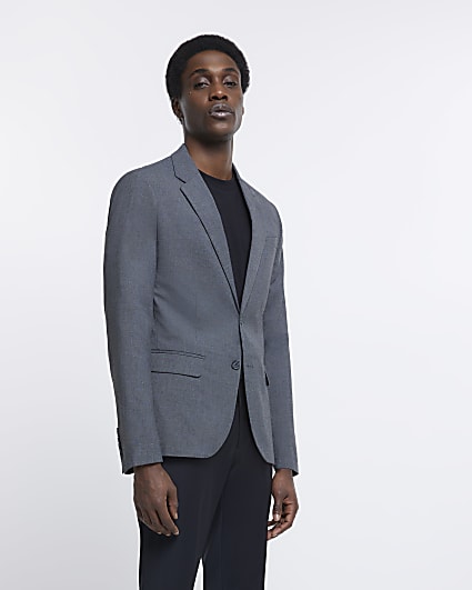 Grey slim fit suit jacket