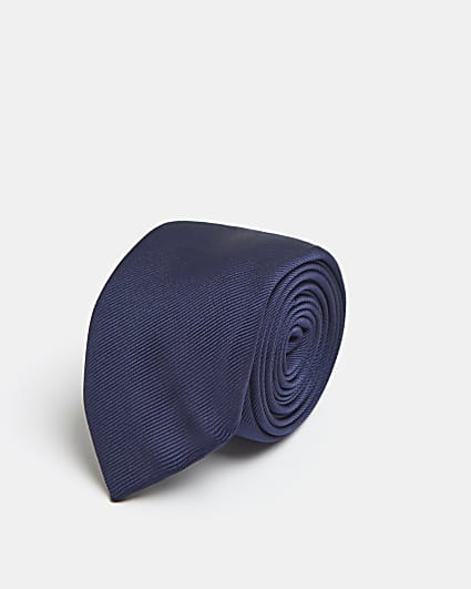 Navy diagonal twill tie