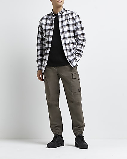 Brown slim fit cargo trousers