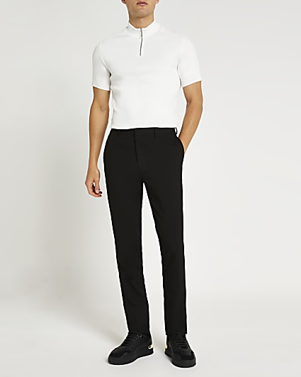 Black slim fit smart trousers