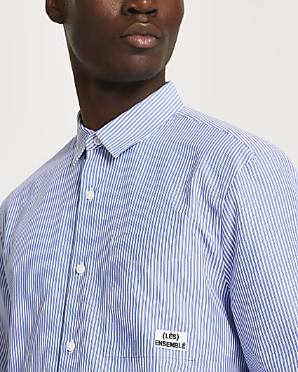 Blue stripe 'Les Ensembles' long sleeve shirt