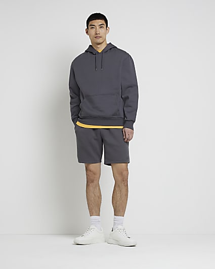 Grey RI slim fit jersey shorts