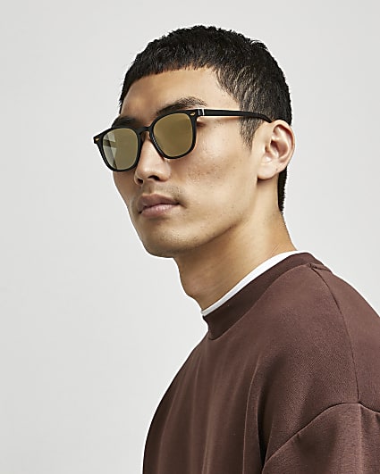 Black Gold Flash Slim Sunglasses