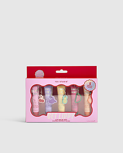 Girls Pink Fruit Lip Balm with Charm Set