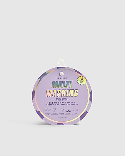 Purple Multi Masking Face Mask 5 Pack