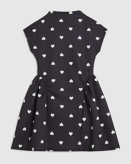 Girls Brown Polka Heart Dot Prom Dress