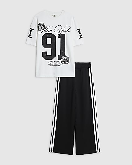 Girls White New York 91 Sweatshirt Set