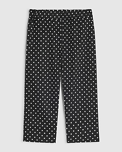 Girls Black Polka Dot Capri Leggings