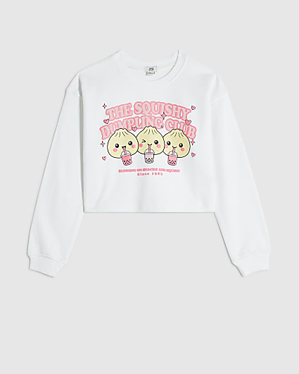 Girls White Squishy Icon Sweatshirt