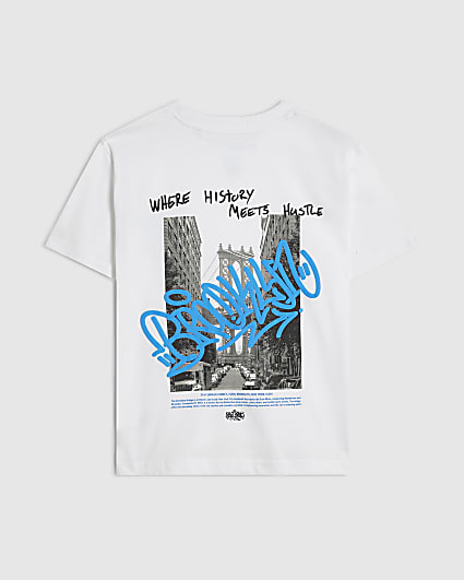 Boys White New York Graffiti T-Shirt