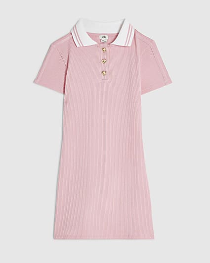 Girls Pink Polo Shirt Dress