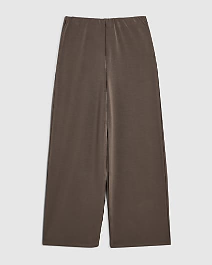 Girls Khaki Soft Touch Wide Leg Trousers