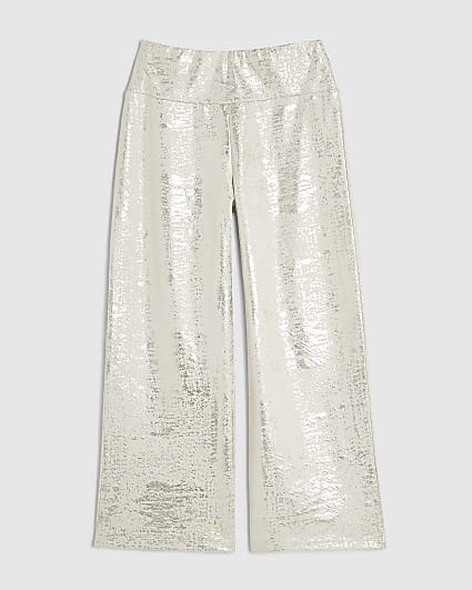 Girls Gold Foil Wide Leg Trousers