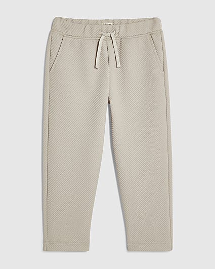 Mini Boys Beige Smart Joggers
