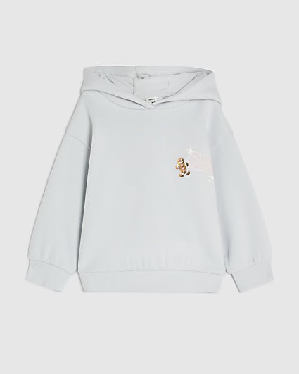 Mini Girls Blue Sleigh Season Hoodie