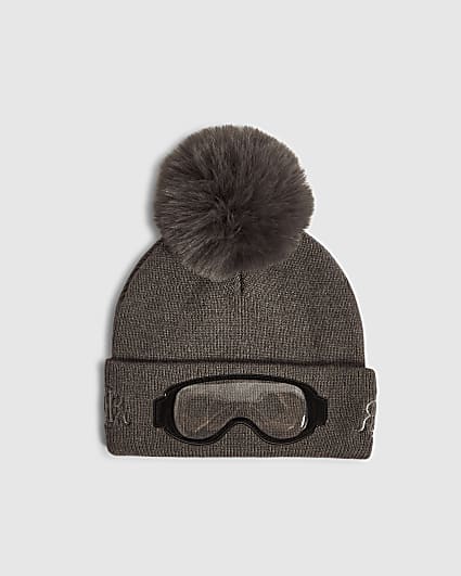 Mini Boys Grey Goggle Beanie