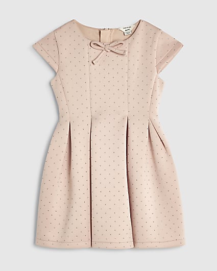 Mini Girls Pink Premium Diamante Dress