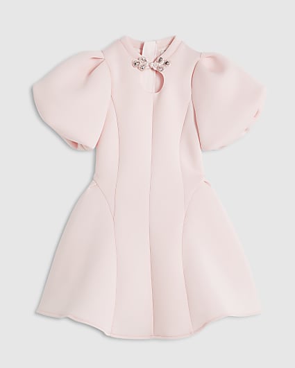 Girls Pink Frogging Premium Dress