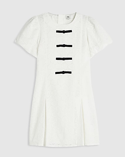 Girls White Lace Drummer Dress