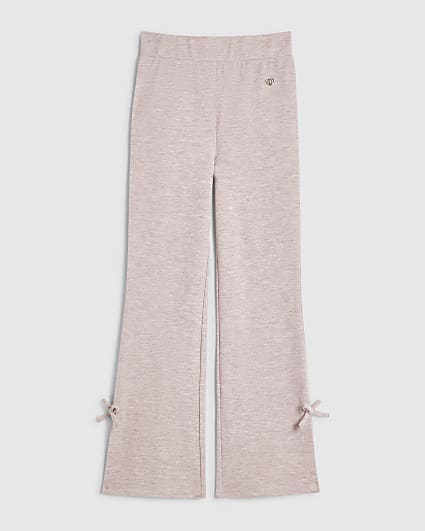 Girls Pink Bow Kickflare Trousers
