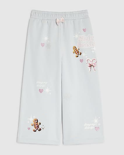 Mini Girls Blue Sleigh Season Joggers