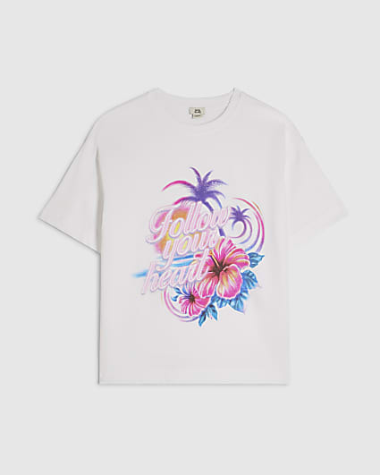 Girls White Follow Your Heart T-Shirt