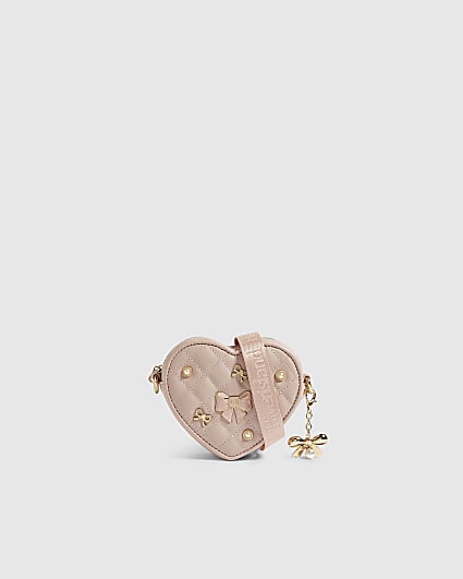 Girls Pink Heart Quilted Bag