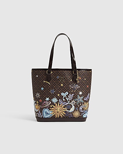 Girls Brown Celestial Shopper Bag