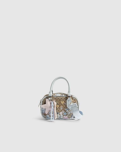 Girls Brown Icy Monogram Mini Bowler Bag