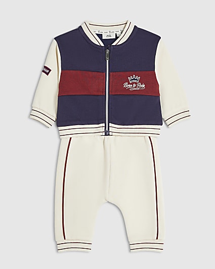 Baby Boys Cream Born To Rule Jacket Set