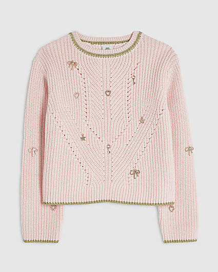 Girls Pink Charm Jumper