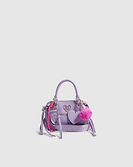 Girl Purple Multi Charm Cross Body Bag