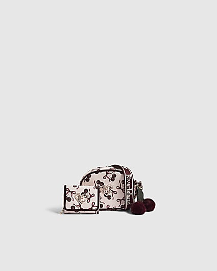 Girls Pink Cherry Crossbody Bundle Bag