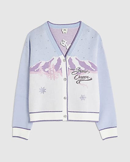 Girls Purple Snow Queen Cardigan