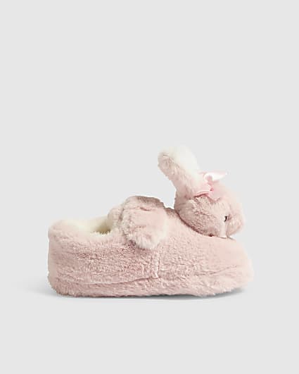 Mini Girls Pink Bunny Slippers