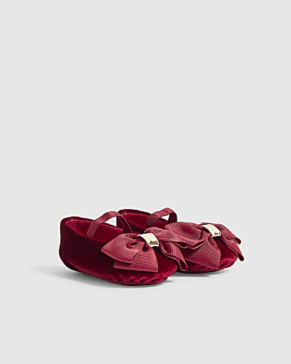 Baby Girls Red Monogram Soles Ballerina Shoes