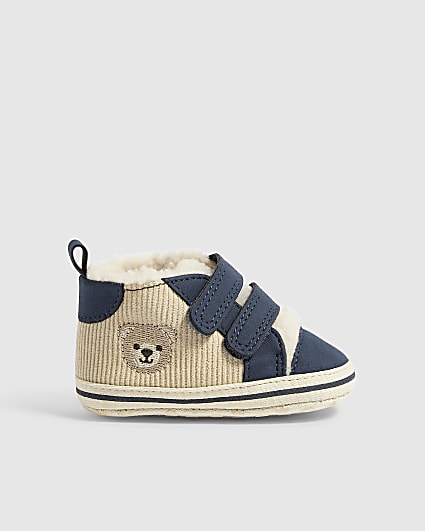 Baby Boys Navy Corduroy High Top Trainers