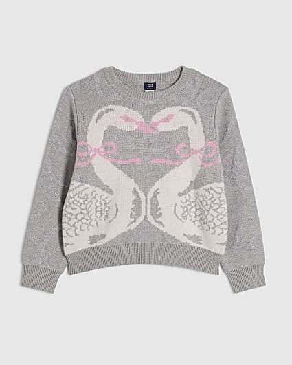 Girls Grey Swan Jumper