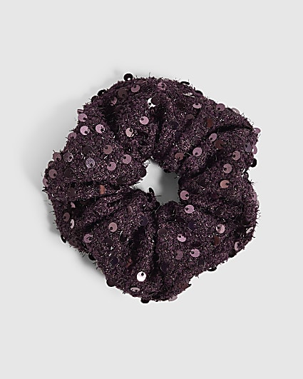 Purple Sequin Scrunchie