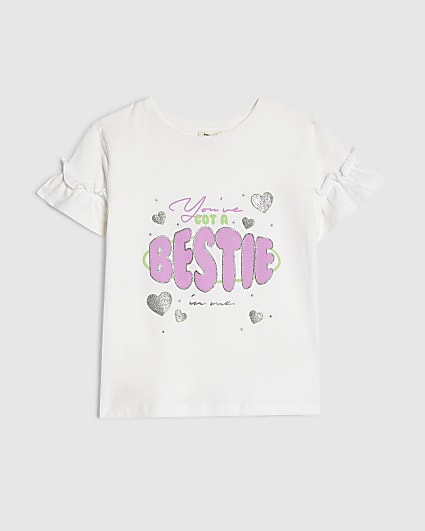 Mini Girls White Got a Bestie T-Shirt