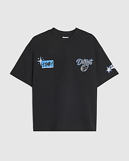 Boys Black Detroit Basketball T-Shirt