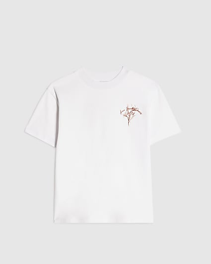 Boys White Flower T-Shirt