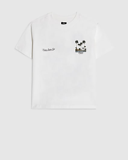 Boys White Basketball Scene T-Shirt