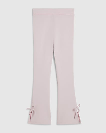 Girls Pink Premium Fold Over Flare Trousers
