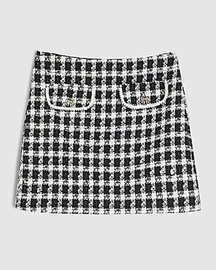 Girls Black Boucle Skirt